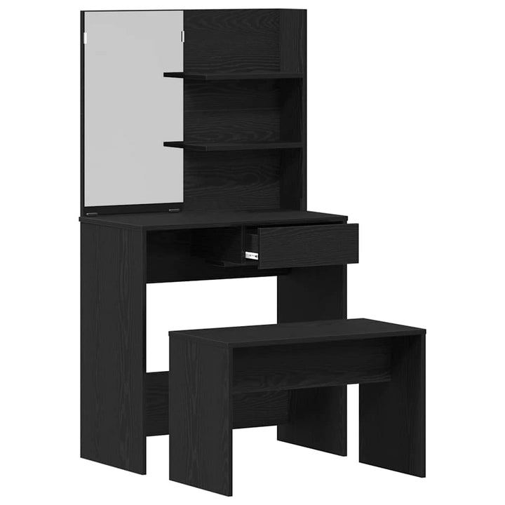 Makeupbord Sæt 2 stk. Sort eg 74,5 x 40 x 141 cm