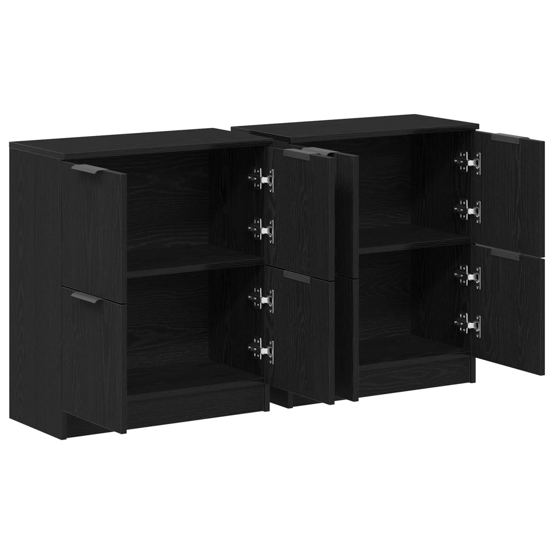 Sideboard 2 pcs Sort eg 60 x 30 x 70 cm Konstrueret træ