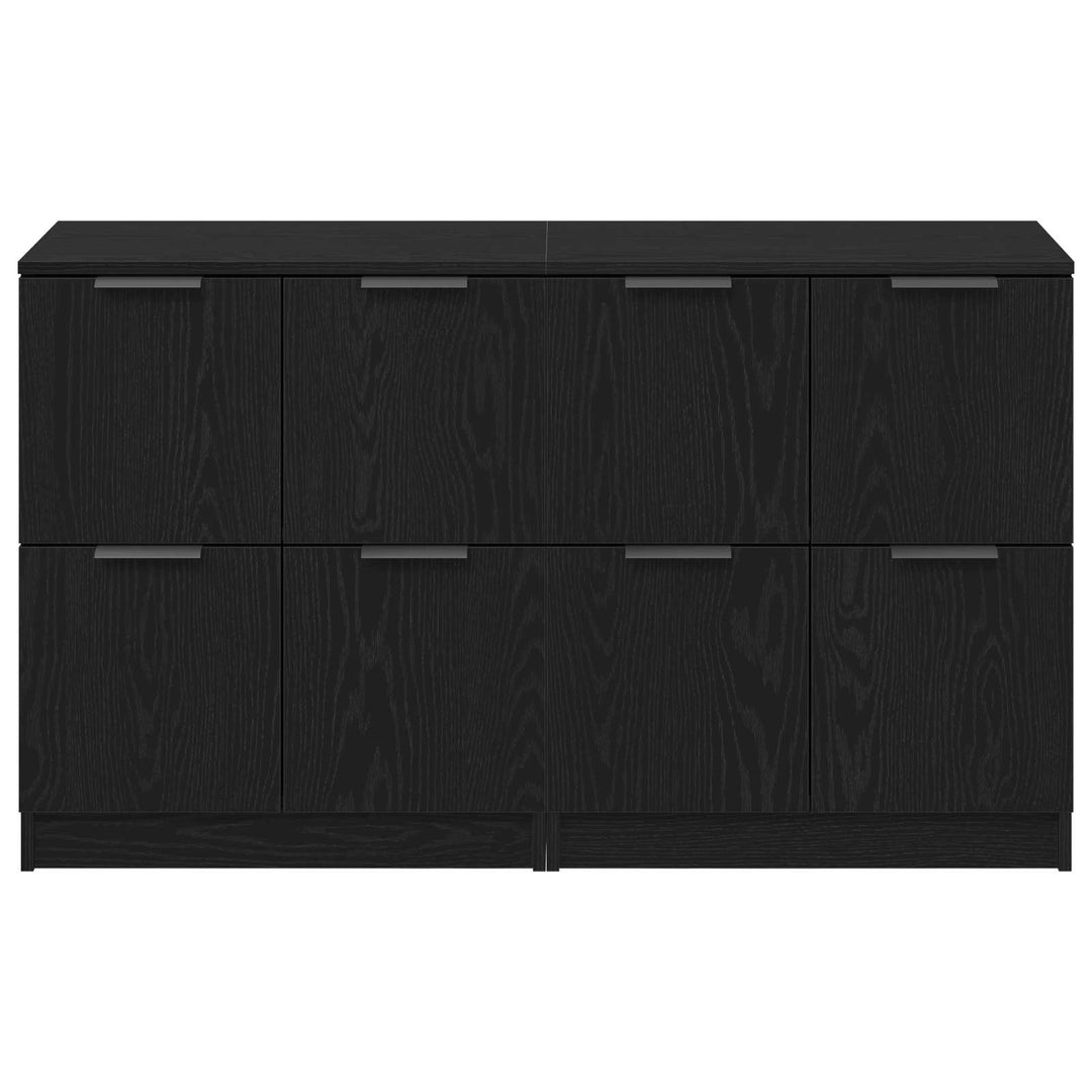 Sideboard 2 pcs Sort eg 60 x 30 x 70 cm Konstrueret træ