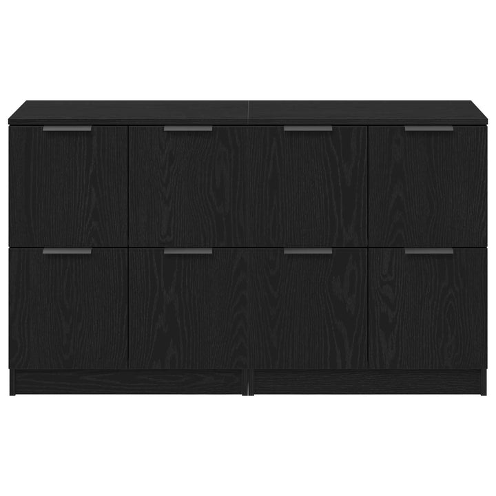 Sideboard 2 pcs Sort eg 60 x 30 x 70 cm Konstrueret træ