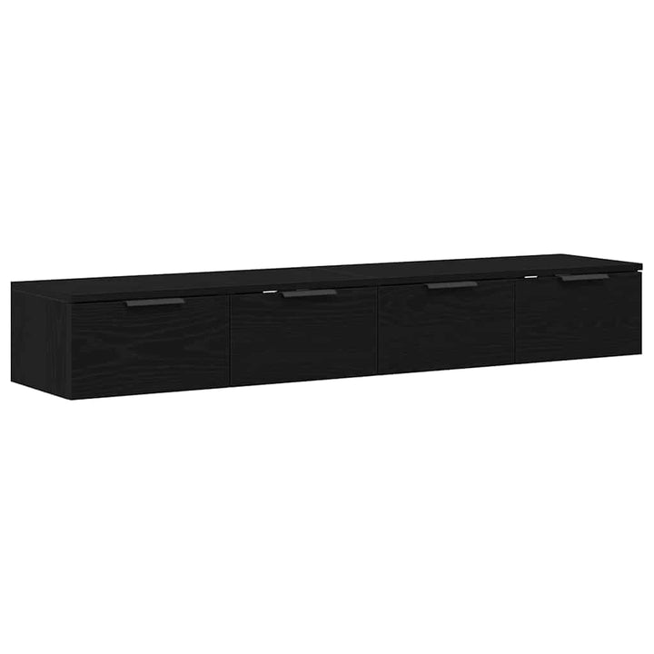 Væghængt skab 2 stk. Sort eg 68 x 30 x 20 cm Konstrueret træ