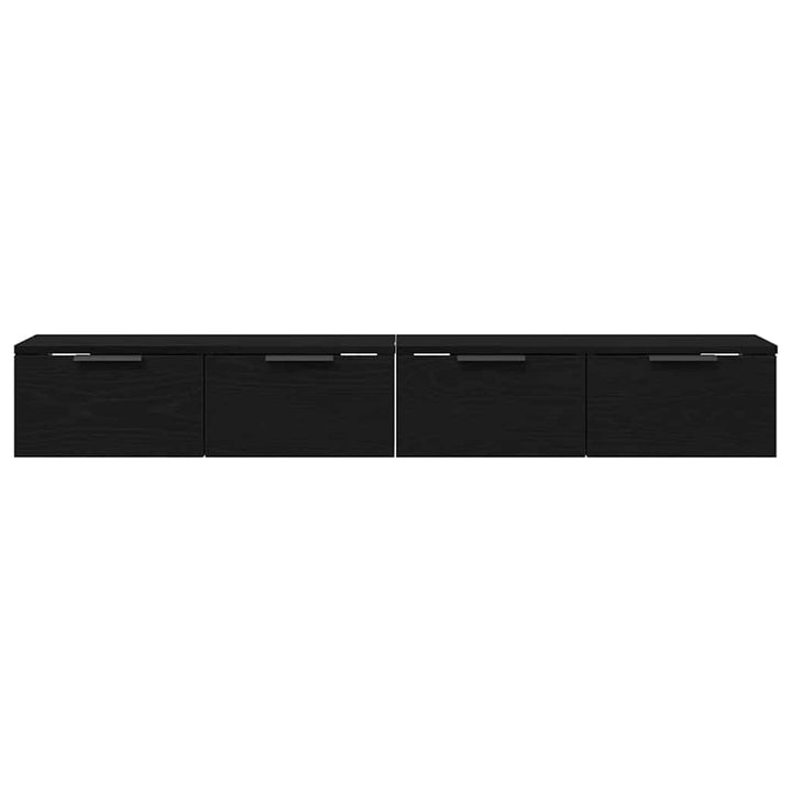 Væghængt skab 2 stk. Sort eg 68 x 30 x 20 cm Konstrueret træ