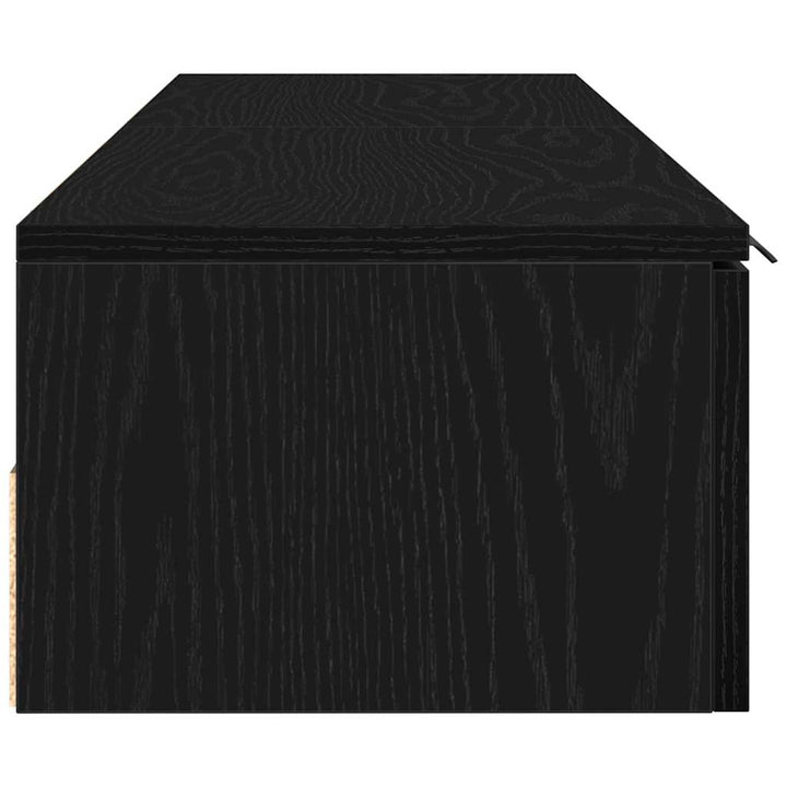 Væghængt skab 2 pcs Sort eg 68 x 30 x 20 cm Konstrueret træ