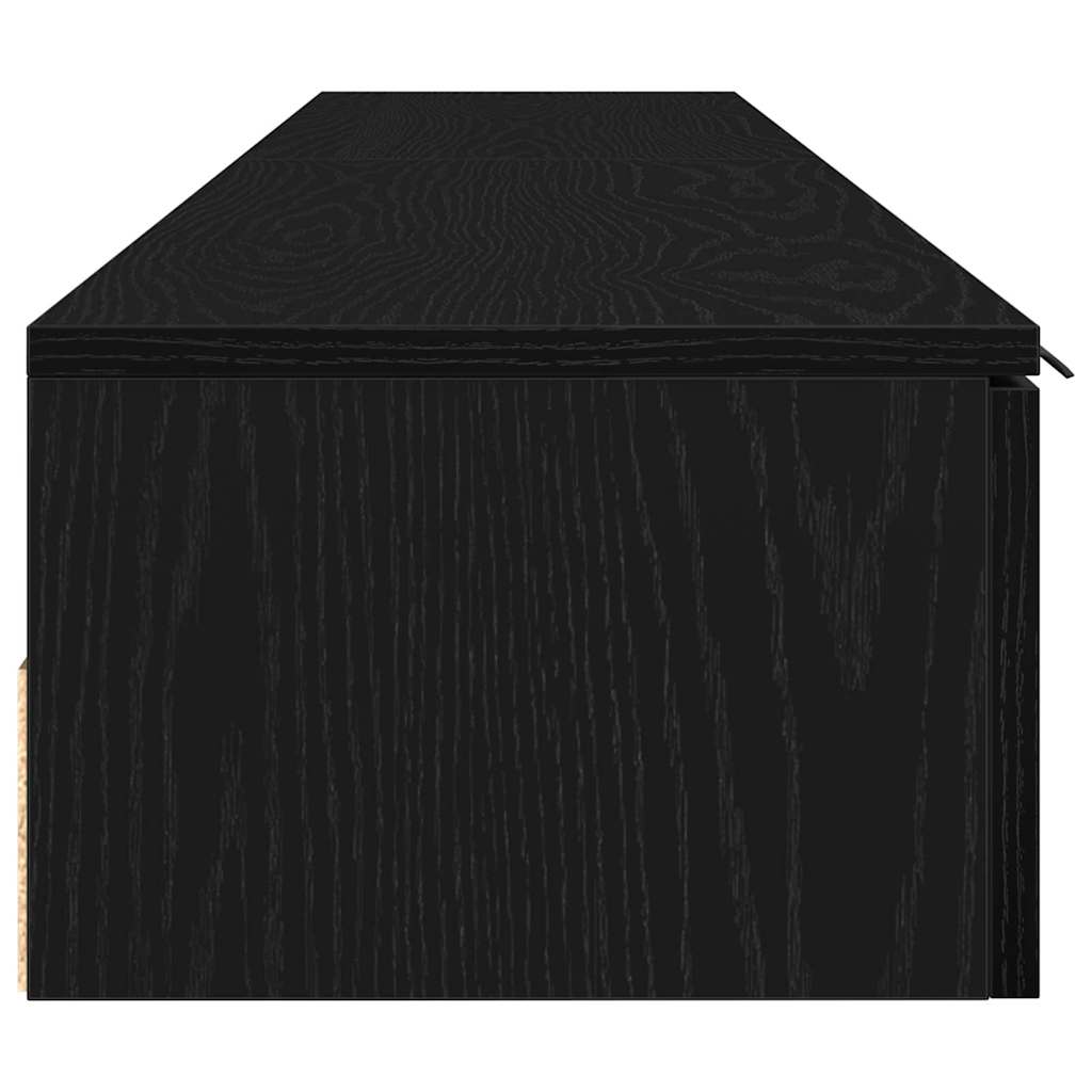 Væghængt skab Vægmonteret 2 stk. Sort eg 102 x 30 x 20 cm