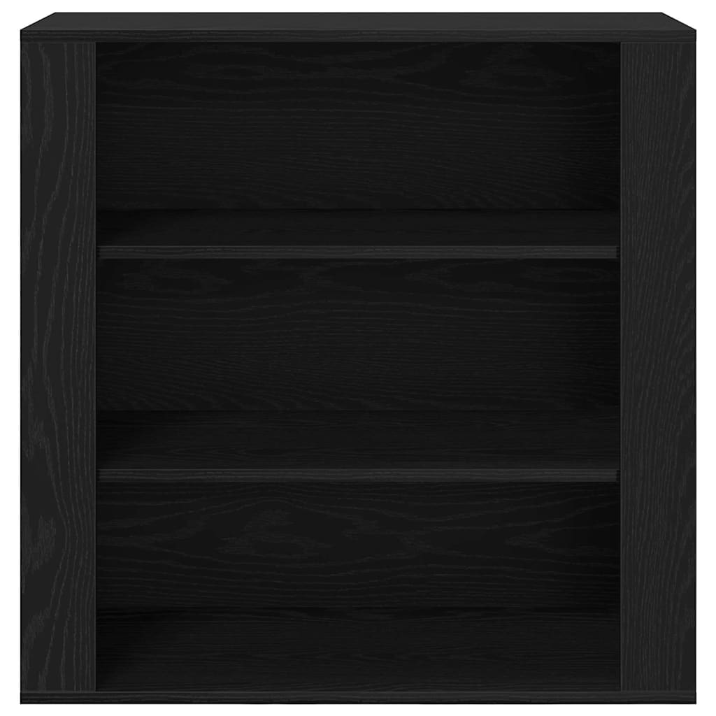 Highboard med skuffe Sort eg 80 x 33 x 150 cm Konstrueret træ