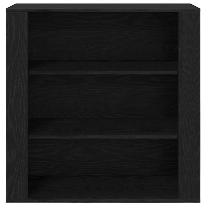 Highboard med skuffe Sort eg 80 x 33 x 150 cm Konstrueret træ