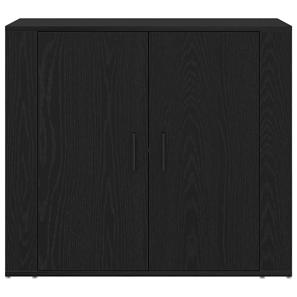 Sideboard med skuffe Sort eg 240 x 33 x 70 cm Konstrueret træ