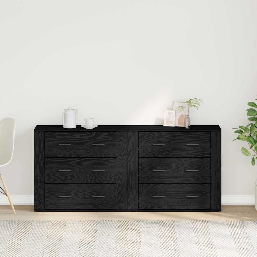 Sideboard Sort eg 160 x 33 x 70 cm Konstrueret træ