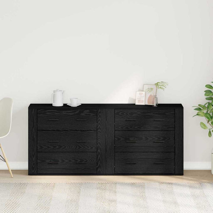 Sideboard Sort eg 160 x 33 x 70 cm Konstrueret træ