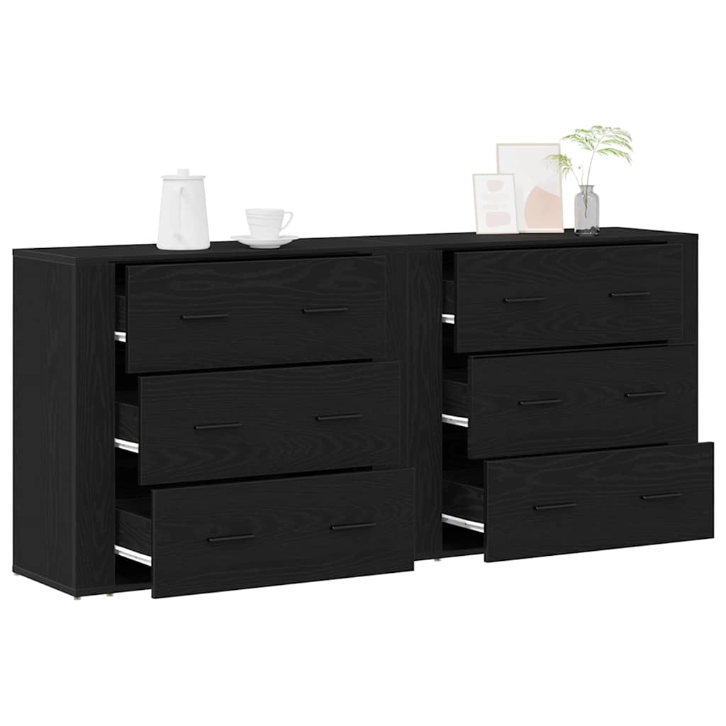 Sideboard Sort eg 160 x 33 x 70 cm Konstrueret træ