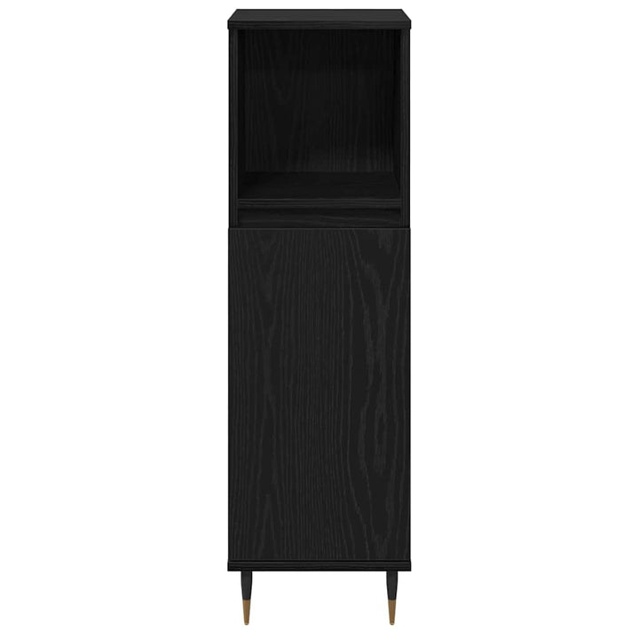 Badeværelsesmøbel sæt med skuffe 3 pcs Sort eg 30 x 30 x 190 cm