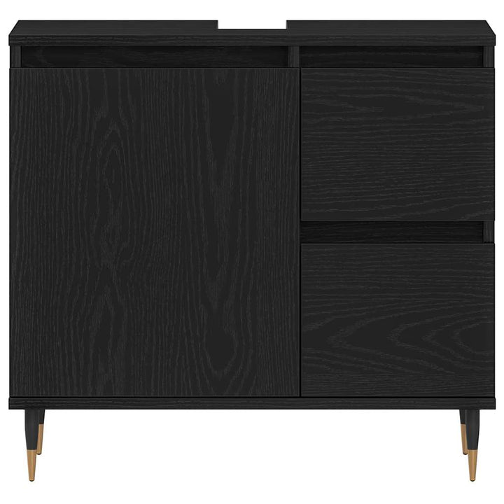 Badeværelsesmøbel sæt 3 stk. Sort eg 30 x 30 x 190 cm