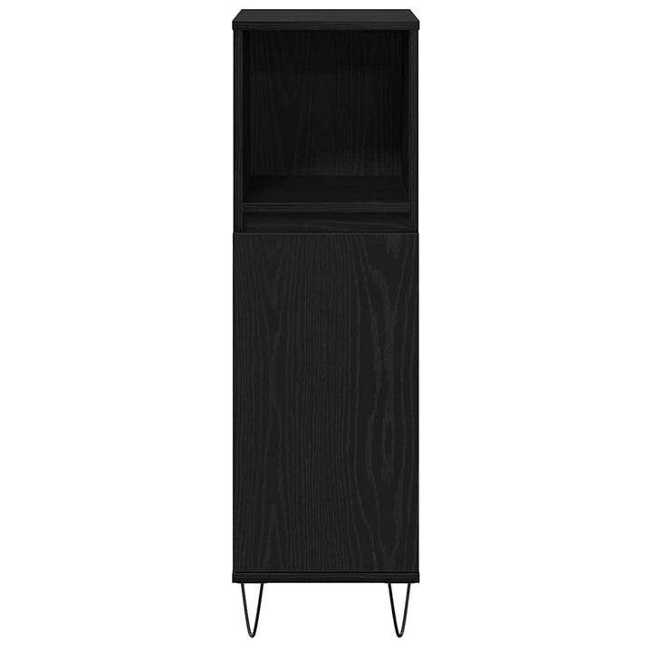 Badeværelsesmøbel sæt med dør 3 pcs Sort eg 30 x 30 x 190 cm