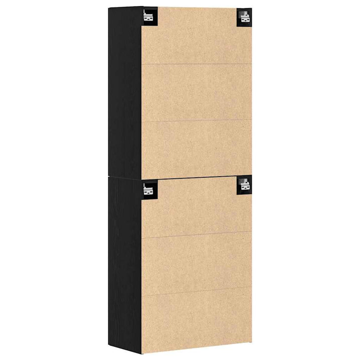Vægmonteret skab 2 stk. Sort eg 69,5 x 34 x 90 cm