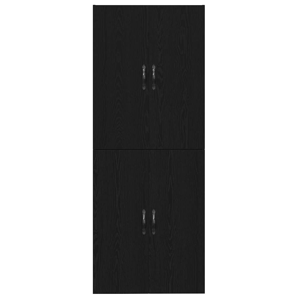 Vægmonteret skab Vægmonteret 2 pcs Sort eg 69,5 x 34 x 90 cm