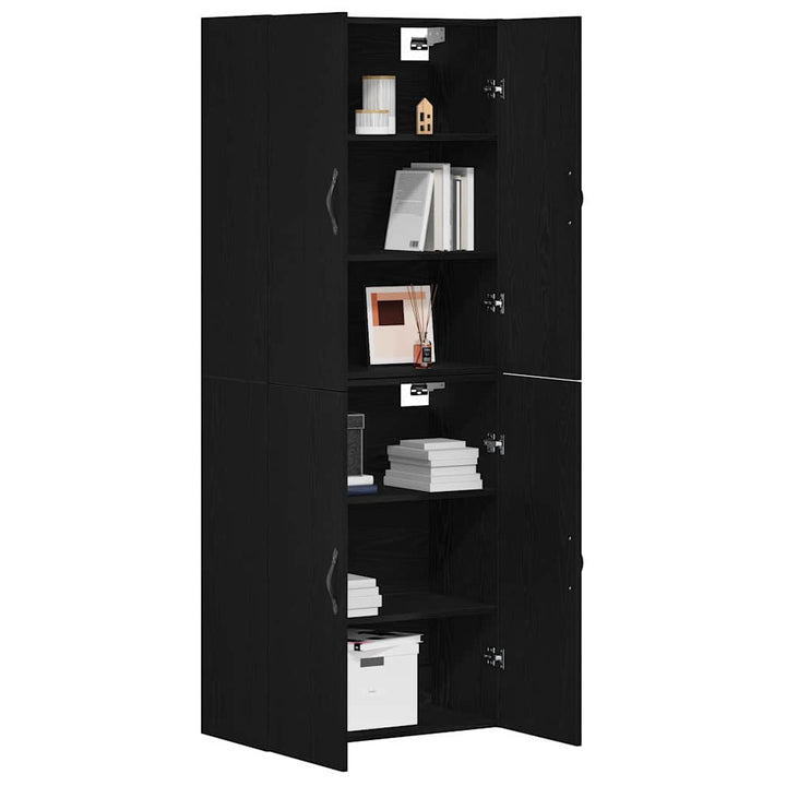 Vægmonteret skab Vægmonteret 2 pcs Sort eg 69,5 x 34 x 90 cm