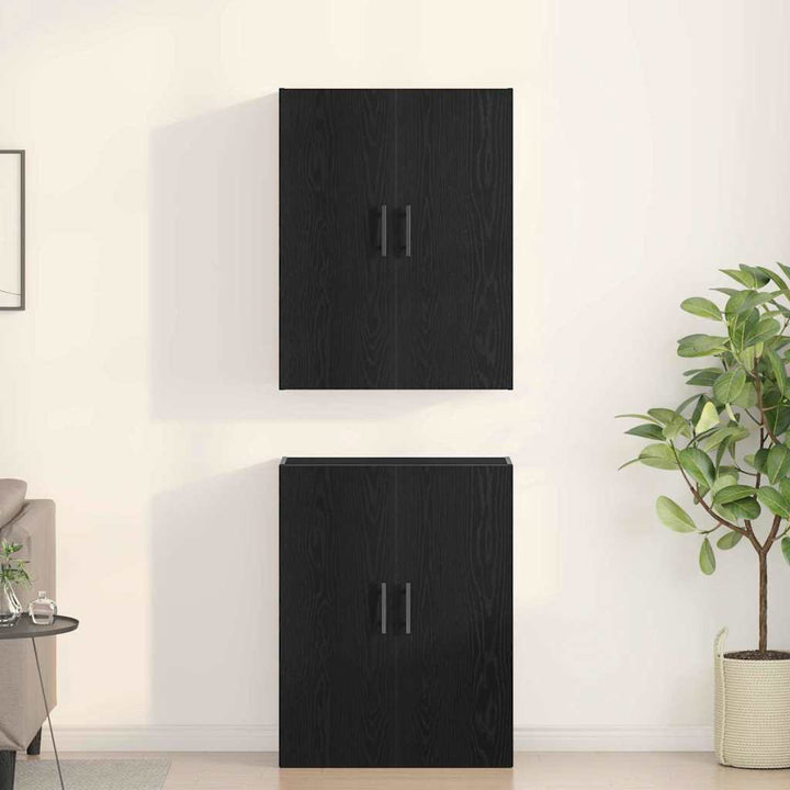 Vægmonteret skab 2 stk. Sort eg 69,5 x 34 x 90 cm