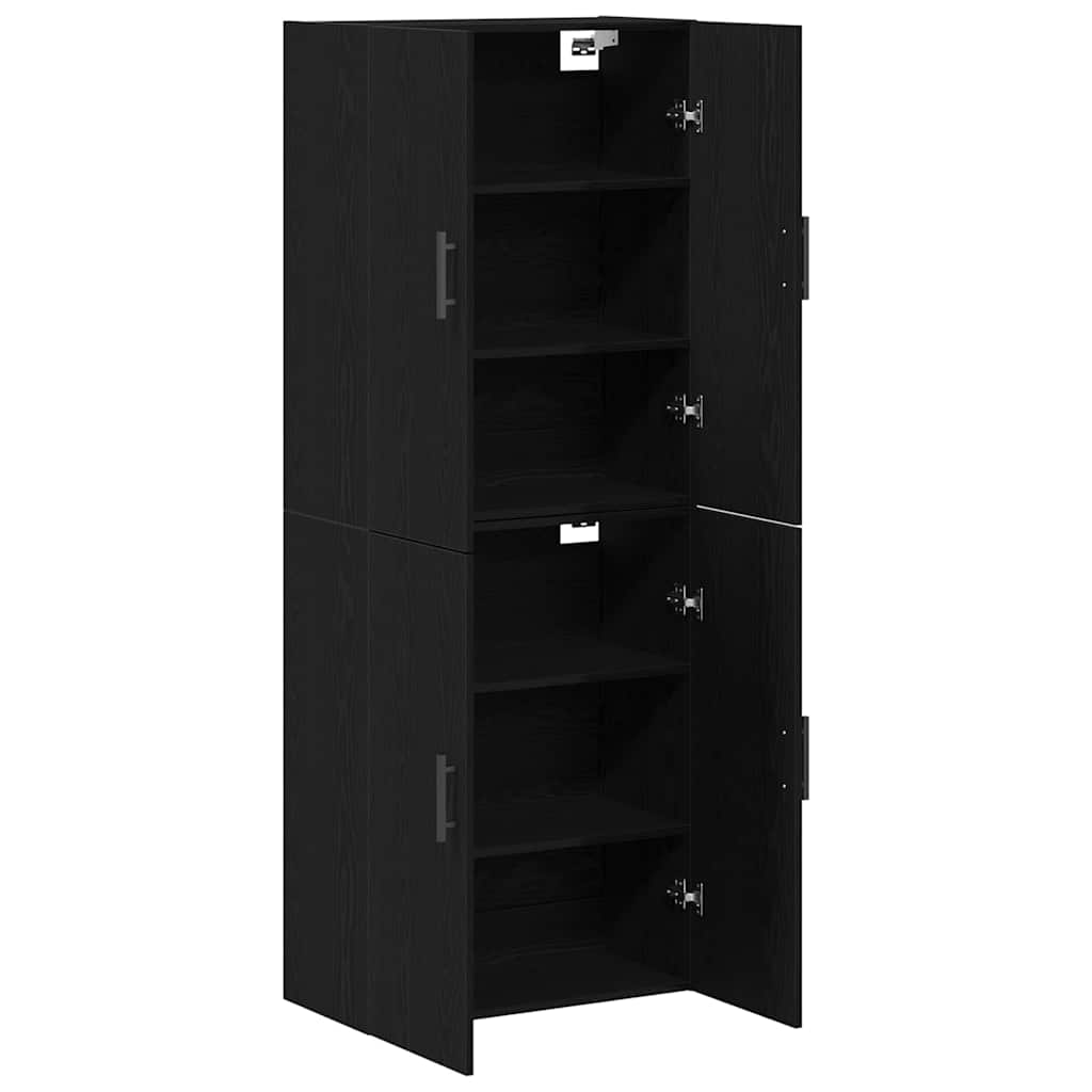 Vægmonteret skab Vægmonteret 2 pcs Sort eg 69,5 x 34 x 90 cm