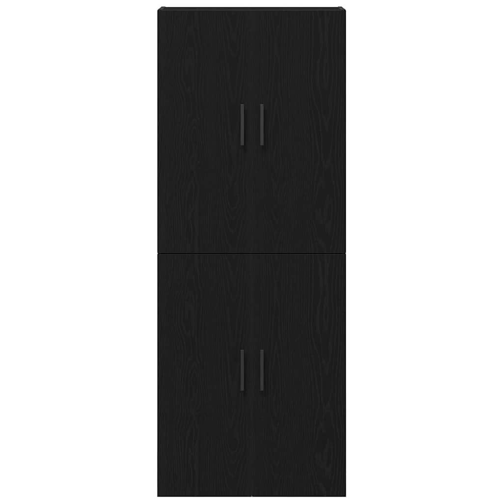 Vægmonteret skab Vægmonteret 2 pcs Sort eg 69,5 x 34 x 90 cm