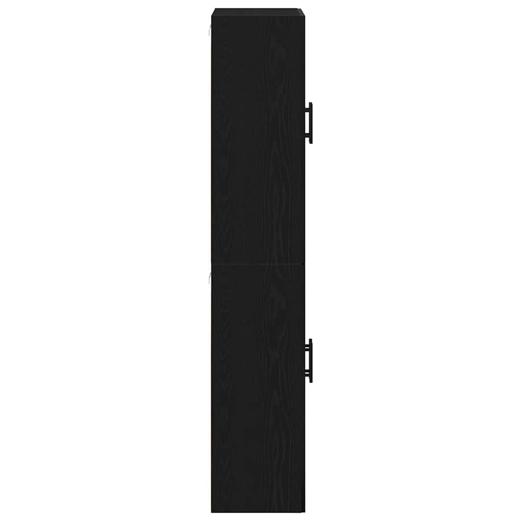 Vægmonteret skab Vægmonteret 2 pcs Sort eg 69,5 x 34 x 90 cm