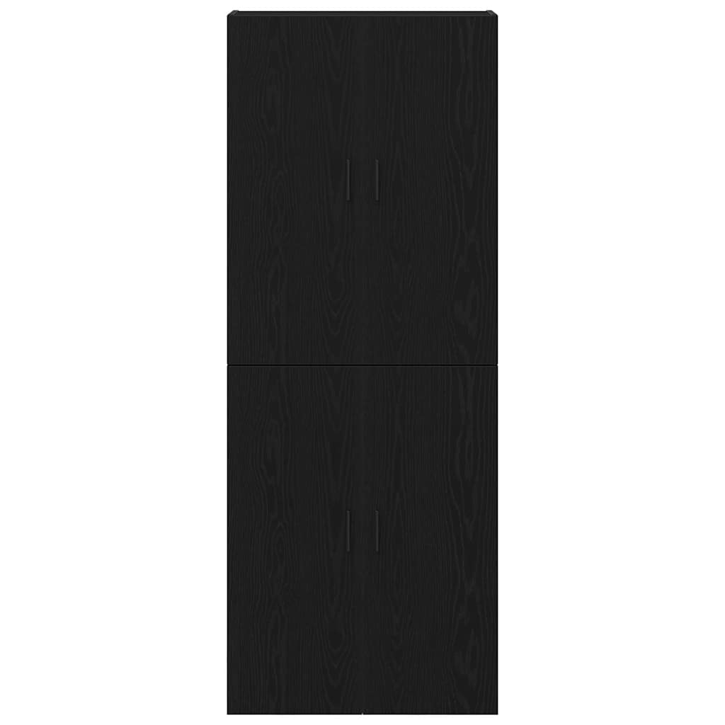 Vægmonteret skab Vægmonteret 2 pcs Sort eg 69,5 x 34 x 90 cm