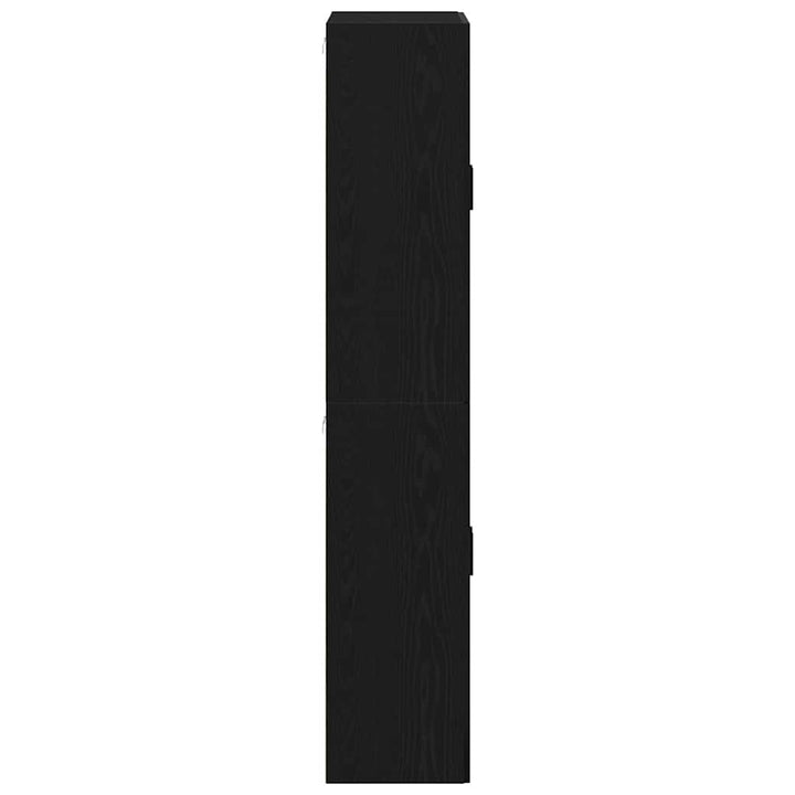 Vægmonteret skab Vægmonteret 2 pcs Sort eg 69,5 x 34 x 90 cm