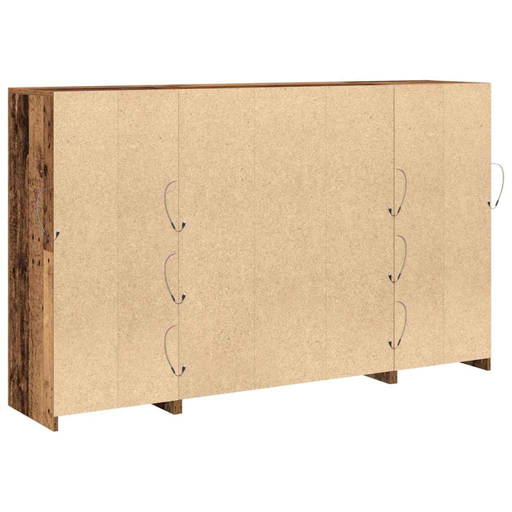 LED Sideboard Gammelt træ 163 x 37 x 100 cm Konstrueret træ