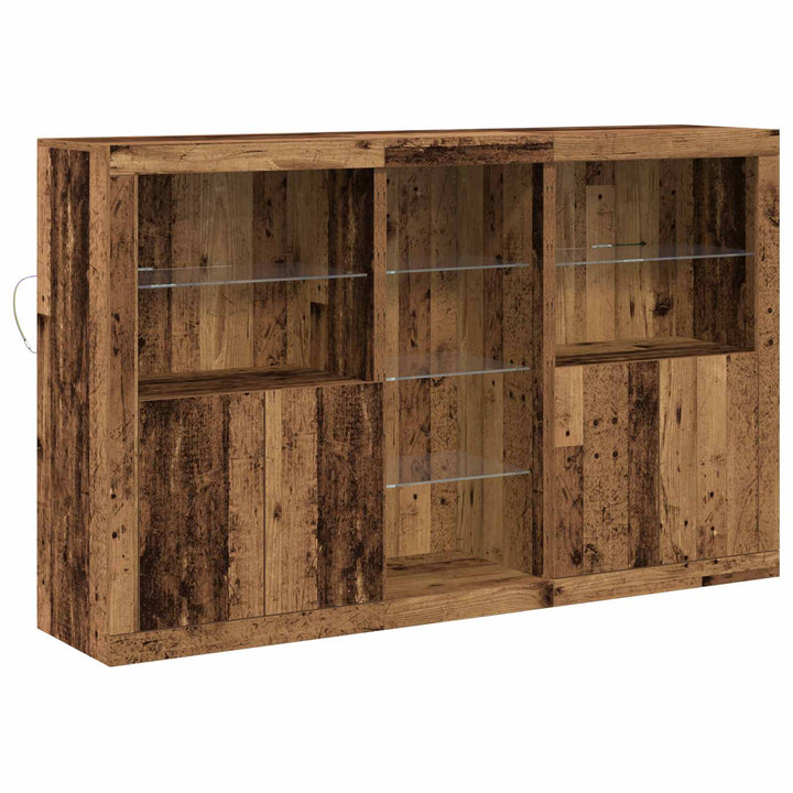 LED Sideboard Gammelt træ 162 x 37 x 100 cm Konstrueret træ