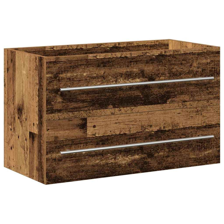Badeværelsesskabsunder med skuffe Gammelt træ 80 x 38,5 x 48 cm