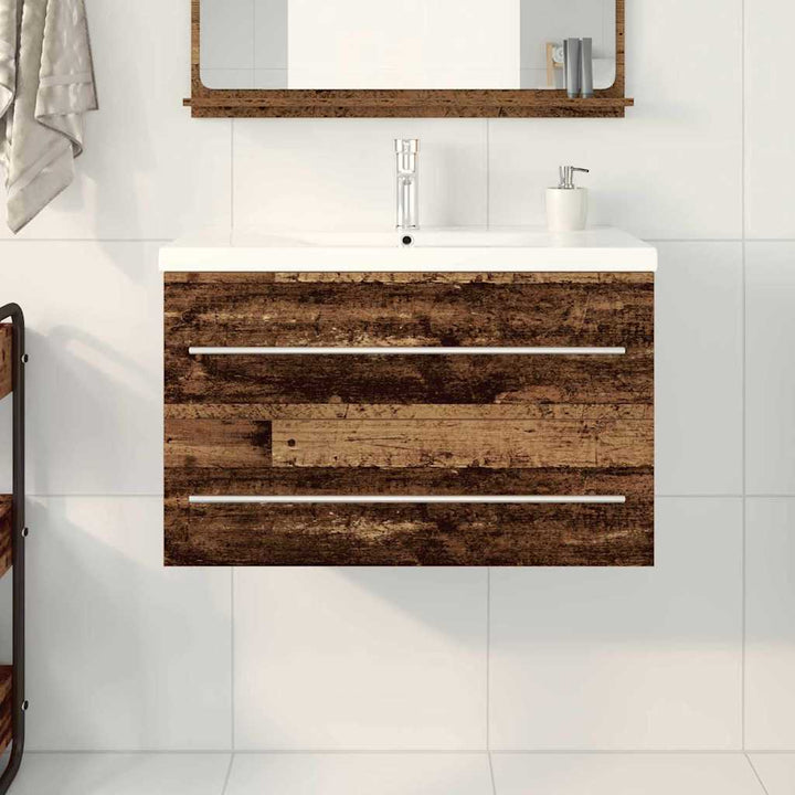 Badeværelsesskabsunder 2 pcs Gammelt træ 80 x 38,5 x 48 cm