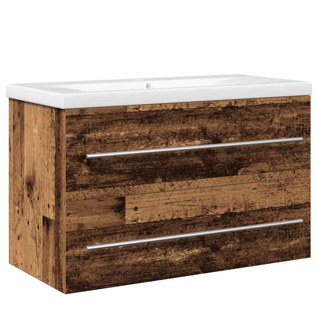 Badeværelsesskabsunder 2 pcs Gammelt træ 80 x 38,5 x 48 cm