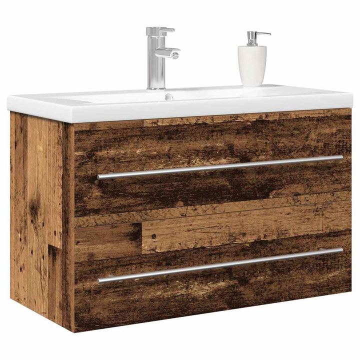 Badeværelsesskabsunder 2 pcs Gammelt træ 80 x 38,5 x 48 cm