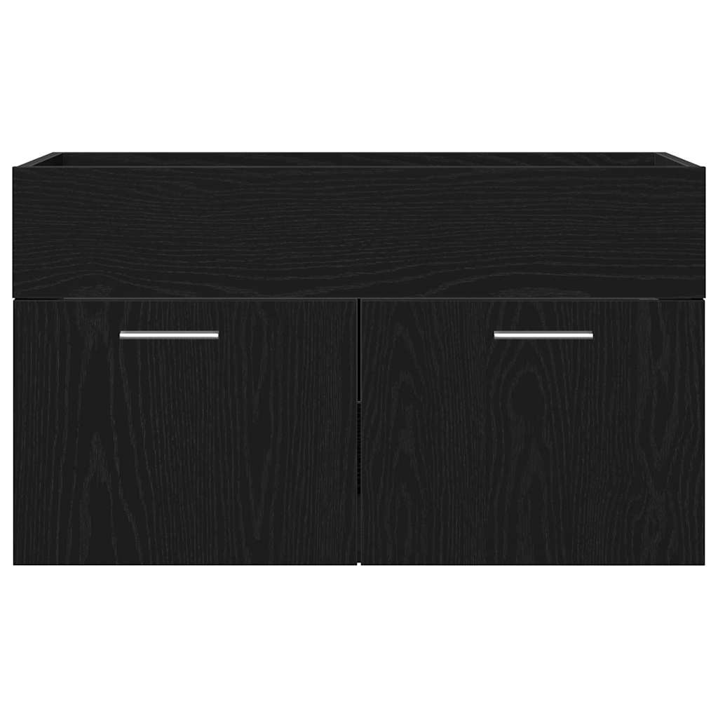 Badeværelsesskab Sort eg 80 x 38,5 x 46 cm Konstrueret træ