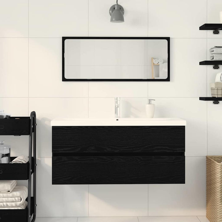 Badeværelsesskabsunder Sort eg 100 x 39 x 62 cm Konstrueret træ