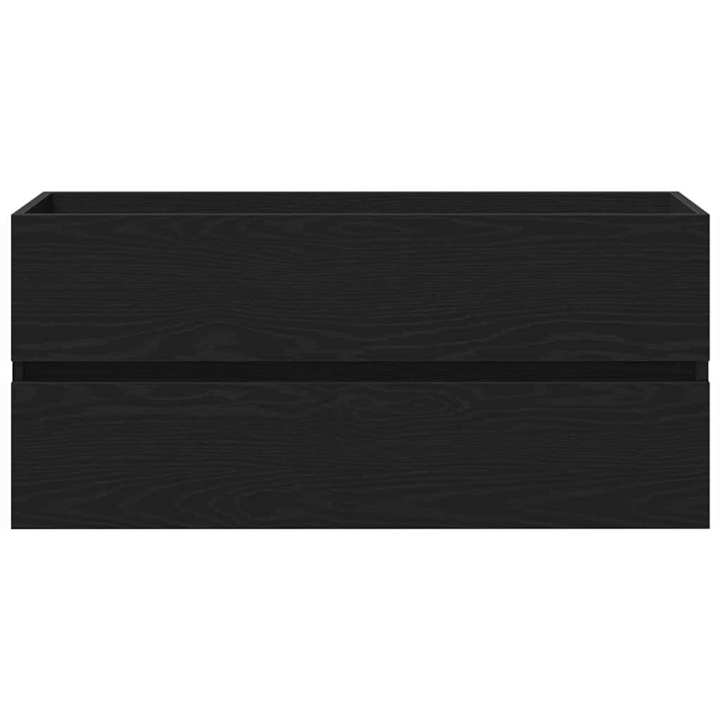 Badeværelsesskabsunder Sort eg 90 x 39 x 62 cm Konstrueret træ