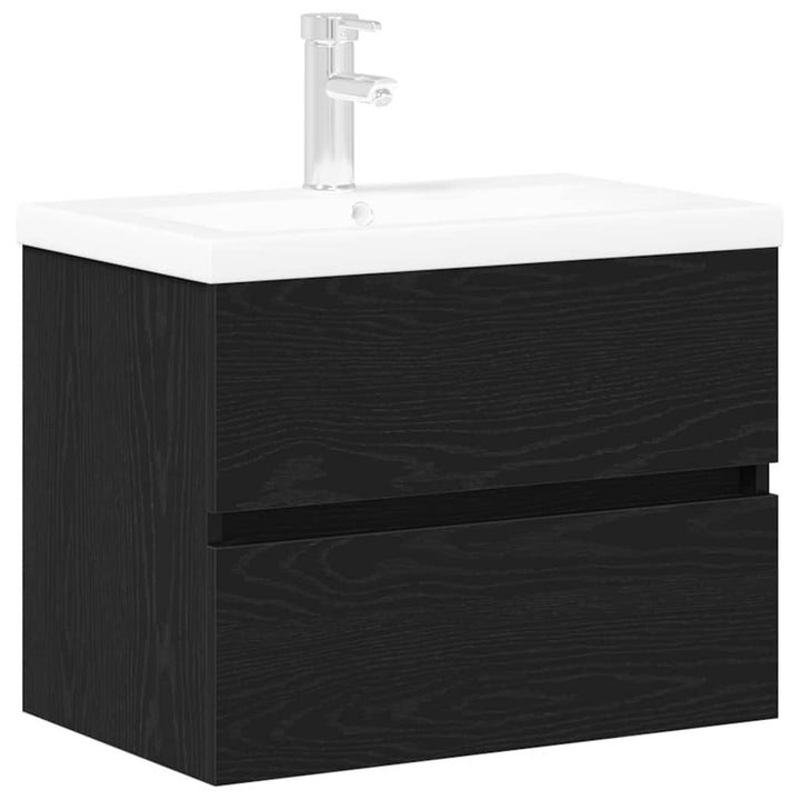 Badeværelsesskabsunder Sort eg 60 x 39 x 62 cm Konstrueret træ