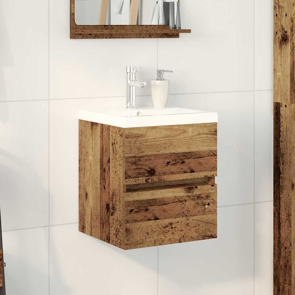 Badeværelsesskabsunder Sort eg 80 x 39 x 62 cm Konstrueret træ