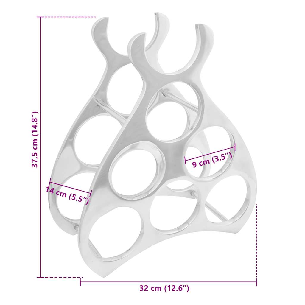 Vinfad Sølv 32 x 14 x 37.5 cm Aluminium