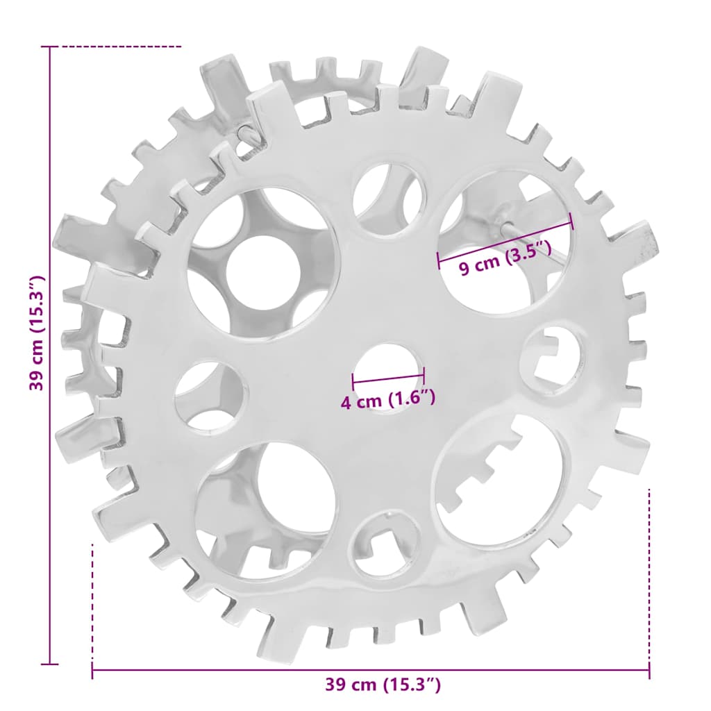 Vinfad Sølv 39 x 14 x 39 cm Aluminium