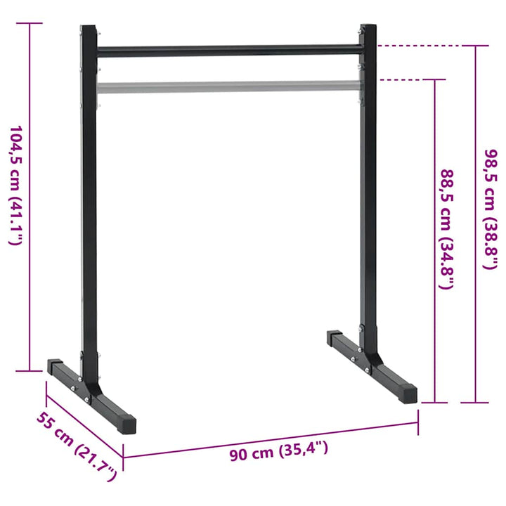 Dip Station 2 stk. Sort 55 x 90 x 104.5 cm Pulverlakeret stål