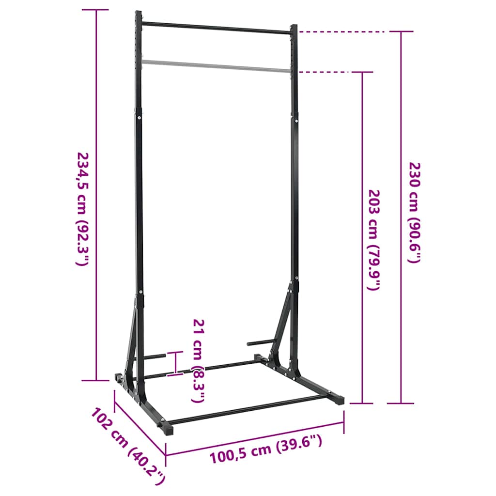 Pull-Up Bar Station Sort 100,5 x 102 x 234,5 cm