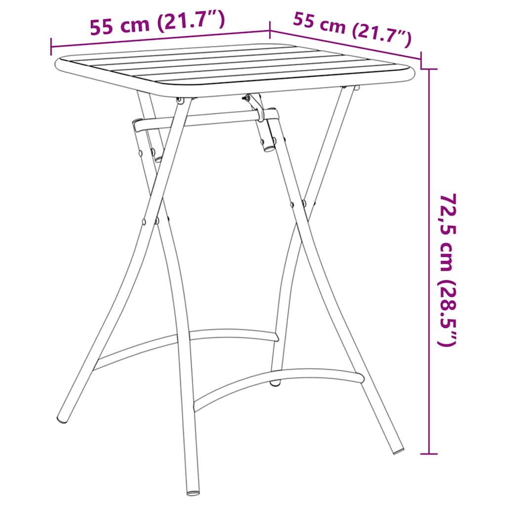 Bistrobord Mørkegrøn 55 x 55 x 72,5 cm Pulverlakeret stål