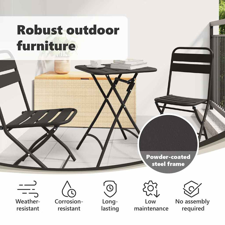 Bistrobord Antracit 55 x 55 x 72,5 cm Pulverlakeret stål