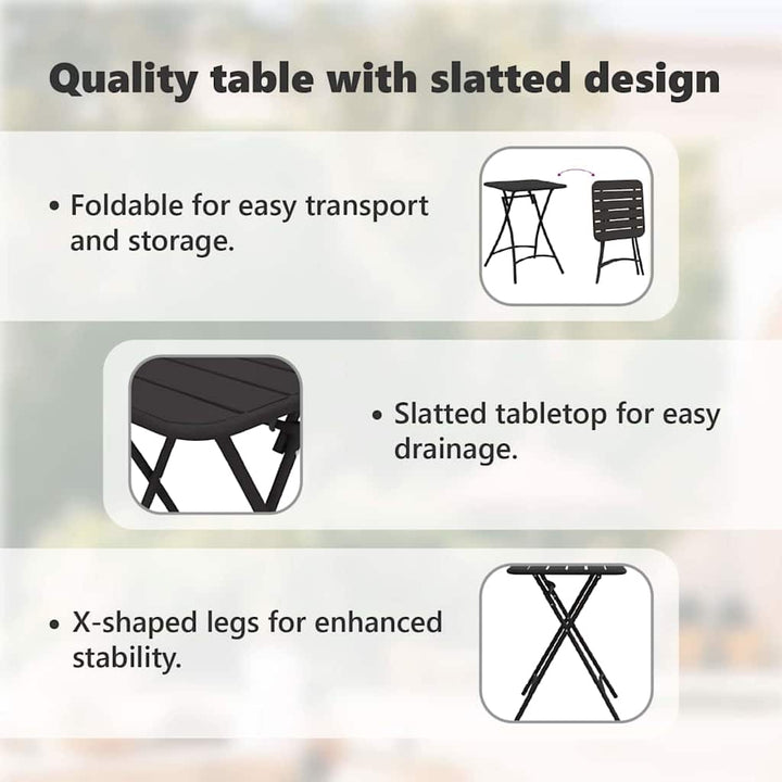 Bistrobord Antracit 55 x 55 x 72,5 cm Pulverlakeret stål