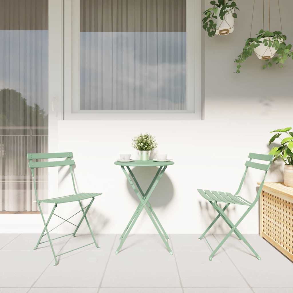 Have sammenslåelig stol 2 pcs Lys mint 42 x 46 x 82cm Metal