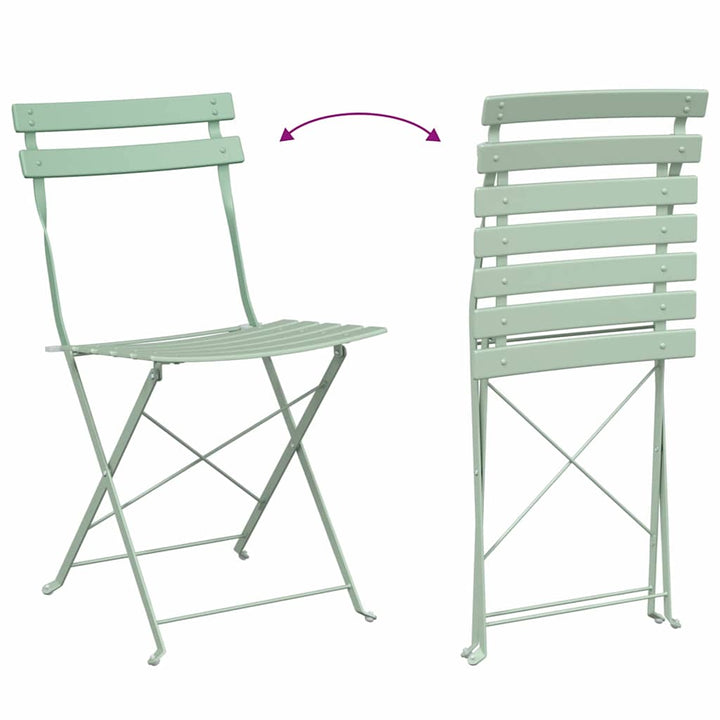 Have sammenslåelig stol 2 pcs Lys mint 42 x 46 x 82cm Metal