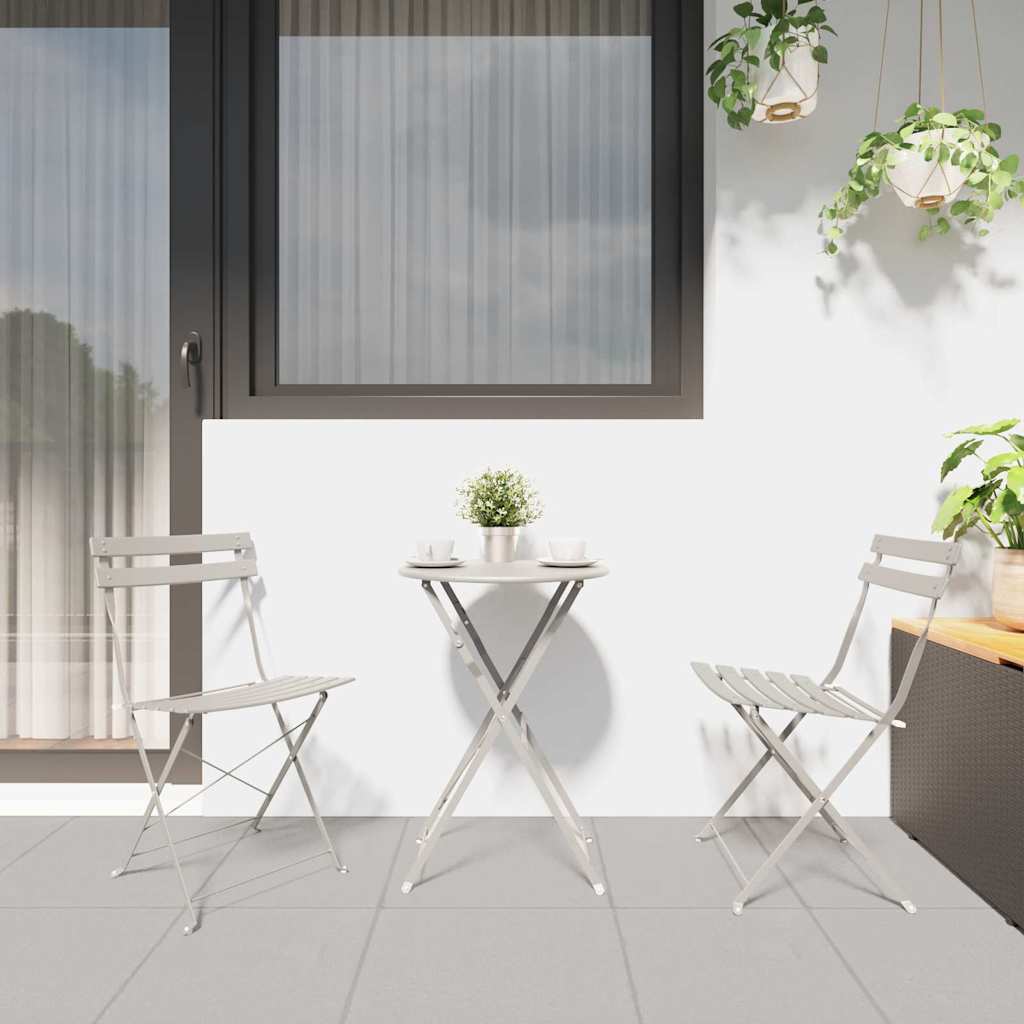 Have sammenslåelig stol 2 stk. Beige Metal
