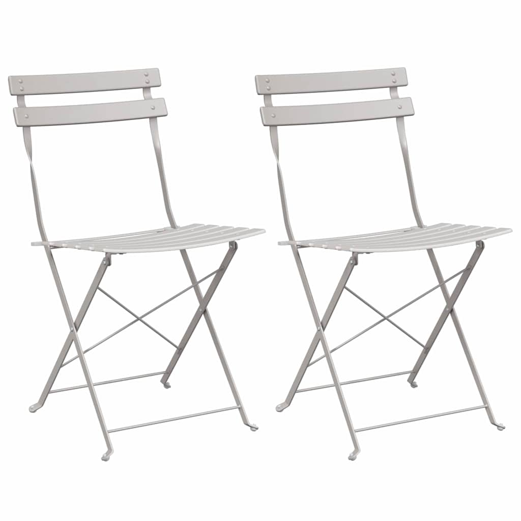Have sammenslåelig stol 2 stk. Beige Metal