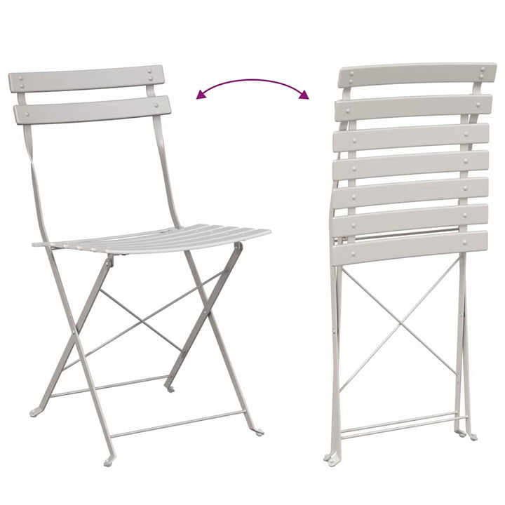 Have sammenslåelig stol 2 stk. Beige Metal