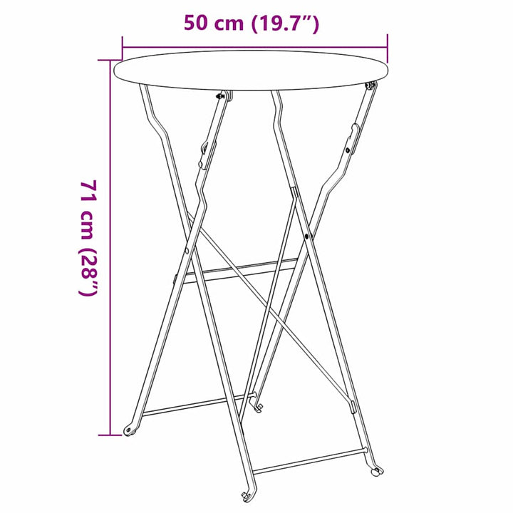 Bistrobord Mørkegrøn Ø 50 x 71 cm Pulverlakeret stål